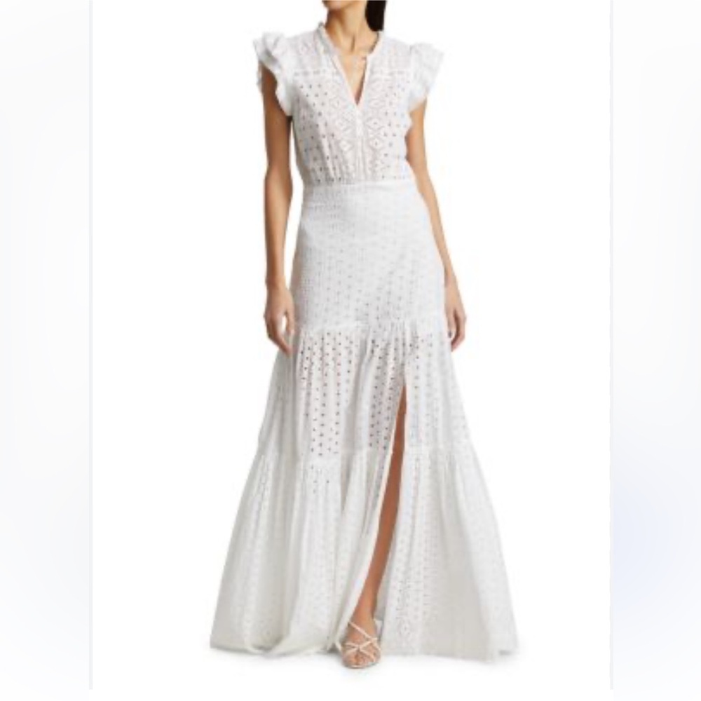 Elegant White Lace Dress maxi dress veronica beard